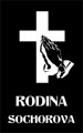 V7. Černá náhrobní skleněná deska s motivem a nápisem "RODINA" - 20 x 32 cm