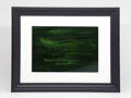 Ehrfurchtsmalerei - grüne Glasmalerei im Rahmen (Foto und Beschriftung) - 13 x 18 cm (Passepartout 10 x 15 cm)