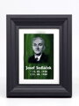 Pietní obraz - zelené vitrážové sklo v rámu (fotografie a nápis) - 30 x 40 cm (pasparta 21 x 30 cm)