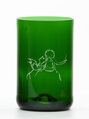 1 ks Eko sklenice ( z lahve od šampusu) velká zelená ( 13 cm, 6,5 cm) s pískovaným motivem, který můžete vybrat z galerie motivů pod výrobkem ( slon, vlci, malý princ, spirála atd ) balená dárkově v celofánovém sáčku