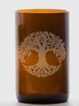 2ks Eko sklenice (z lahve šampusu) velká hnědá (13 cm, 6,5 cm) Strom života