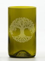 2ks Eko poháre (z fľaše od vína) stredná olivová (13 cm, 7,5 cm) Strom života