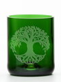 2ks Eko sklenice (z lahve od šampusu) střední zelená (7 cm, 6,5 cm) Strom života