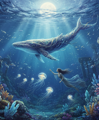 Fotoplátno - Mořský život fantasie