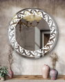 Dekorativní pískované zrcadlo s fazetou a motivem ( kulatý motiv 1 )