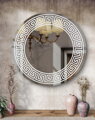 Dekorativní pískované zrcadlo s fazetou a motivem ( kulatý motiv 2 )