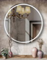 Dekorativní pískované zrcadlo s fazetou a motivem ( vzor  okrajový pruh - kruh )