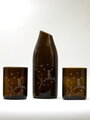 Motiv Malý princ na planetce Eko sklenice (z lahve od šampusu) 2x střední hnědá(10 cm, 8 cm) a karafa 22 cm. Baleno v dárkové krabičce
