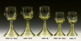 Historické sklo 2x- sklenice víno 1444/S/19cm