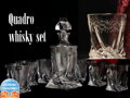 Quadro whisky set- 7 kusů whisky sklenice a whisky karafa v dárkové krabicii - Abstraktní motiv