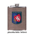 Nerezová placatka 240 ml s potahem ze syntetické kůže s vaším textem, fotografií nebo motivem ( fotografie je vzorová )