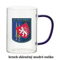 Sklenice 450 ml s barevným uchem s vaším s vaším textem, fotografií nebo motivem ( fotografie je vzorová )