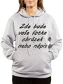 Mikina s kapucí šedý melír - potisk vlastního motivu