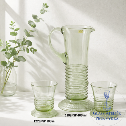 Džbán s 6x sklenicema z historického skla - 1x 1109/400 ml a 6x 1220/100 ml