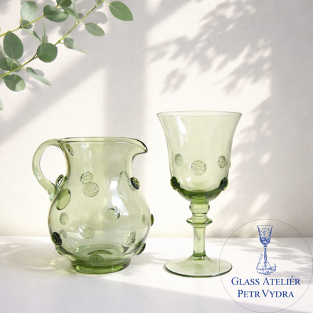 Džbán s 6x sklenicema z historického skla - 1x 1122/M/500 ml a 6x 1480/M/200 ml
