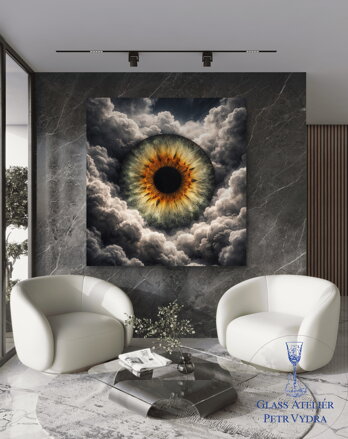 Fotoplátno - Iris foto - fotografie vaší duhovky jako obraz - Efekt ,,Mraky,,