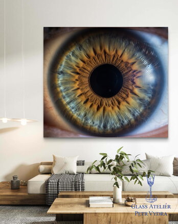 Autorská fotografie na galerijním fotopapíře - Iris foto - fotografie vaší duhovky jako obraz - ,,S víčkem,,
