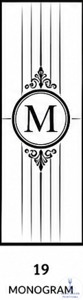 Dekorativní pískovaná tabule skla do okna, skříní nebo dveří ( monogram nebo logo 19 )