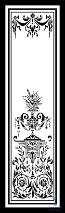 Pískovaná tabule skla do okna nebo dveří ( ornamentální vzor )