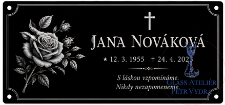 Vzor č 9 - Náhrobní desky z akrylátového skla s kvalitním UV tiskem