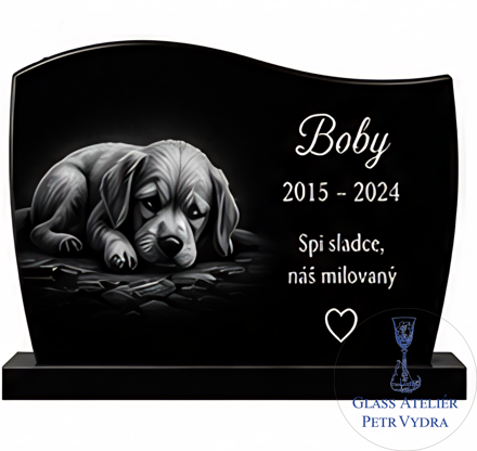 Vzor č. 16  Náhrobní pomníček z Akrylátového skla pro domácí mazlíčky - 