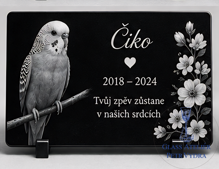 Vzor č. 27  Náhrobní pomníček z Akrylátového skla pro domácí mazlíčky - 