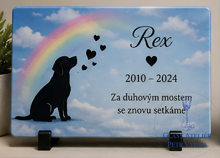 Vzor č. 52  Náhrobní pomníček z Akrylátového skla pro domácí mazlíčky - 