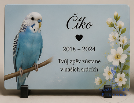 Vzor č. 56  Náhrobní pomníček z Akrylátového skla pro domácí mazlíčky - 
