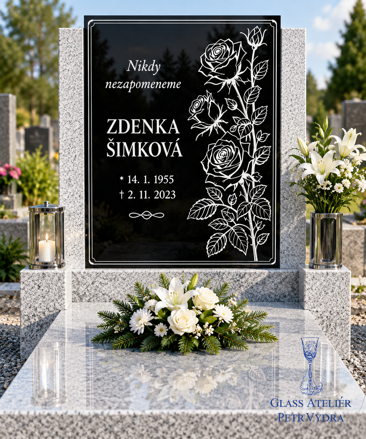 V 71 Černá náhrobní deska - 