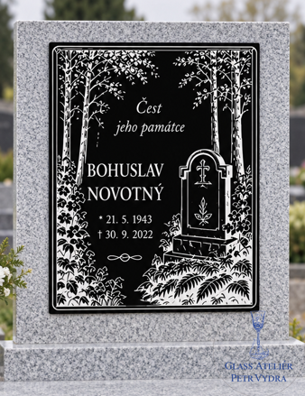V 75 Černá náhrobní deska - 