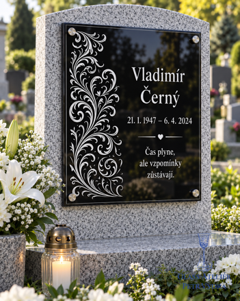 V98 Černá náhrobní deska - 