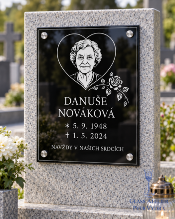 V115 černá  náhrobní deska - 