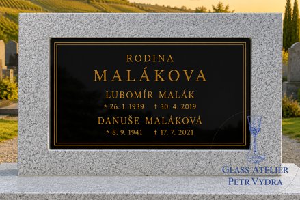 V127 černá  náhrobní deska - 