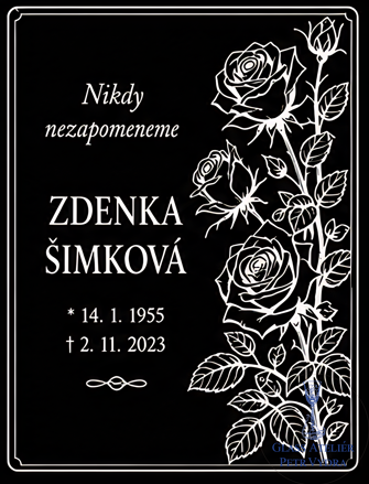 V 71 Černá náhrobní deska - 