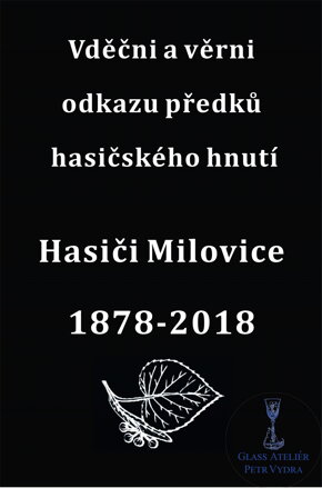 V20. Černá skleněná deska s lipovým listem V20. Černá skleněná deska s lipovým listem