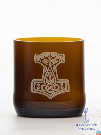 2 Stk. Öko-Gläser (aus einer Bierflasche) klein braun (7 cm, 6,5 cm) Thorshammer
