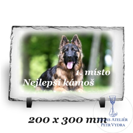 Sportovní trofej ze žuly s motivem - oblouk přenesení barevného obrázku nebo fotografie sublimací