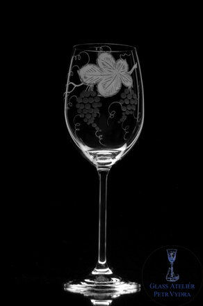 6 x Graviertes Weingläser Thun 350 ml - Wein-Motiv