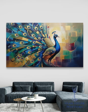 Obraz na akrylátovém skle - Abstrakce moderního Páv