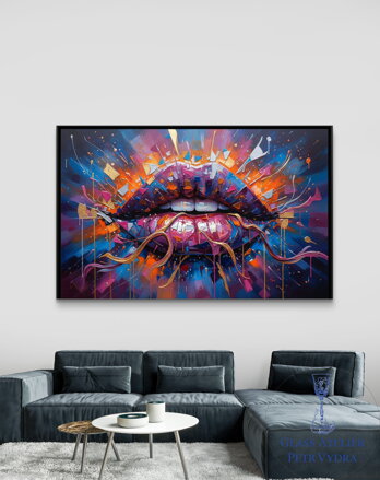 Obraz na akrylátovém skle - Abstrakce moderního umění  Rty