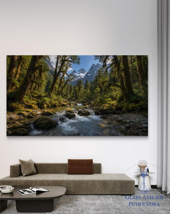 Fotoplátno -Abstrakce moderního umění Horský potok v lese