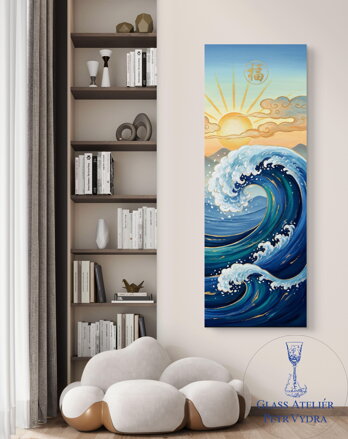 Fotoplátno -Abstrakní motiv Vlny 3 x motiv