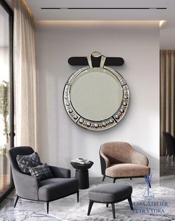 Benátské zrcadlo moderní - 40x47cm kruh ( 503 )