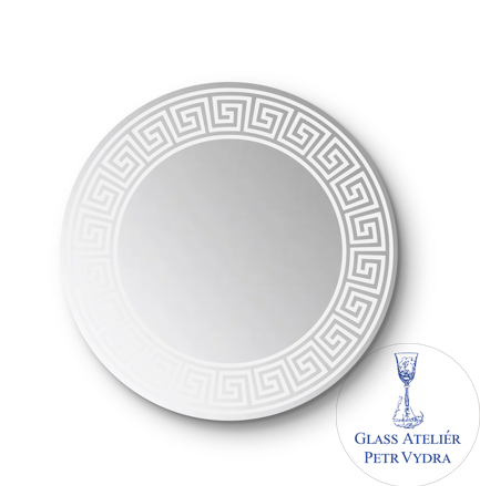 Dekorativní pískované zrcadlo s broušenou hranou a motivem ( kulatý motiv č 2 )