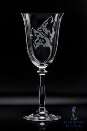 Angela Glas 350 ml - 2x Wölfe Motiv