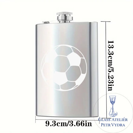 Placatka s motivem fotbalový míč - Gravírování do kovu