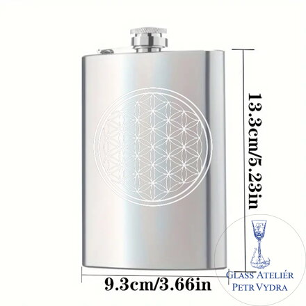 Placatka s motivem květ života - Gravírování do kovu