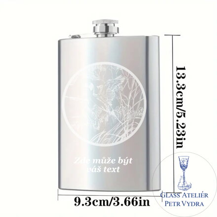 Placatka s motivem letící kachna - Gravírování do kovu