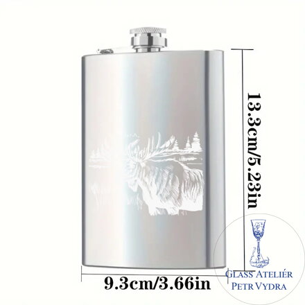 Placatka s motivem los ve vodě - Gravírování do kovu