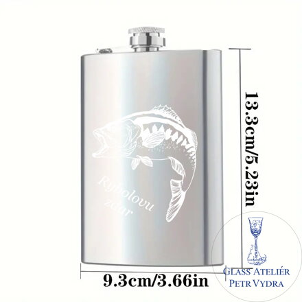 Placatka s motivem ryba a nápisem Rybolovu zdar - Gravírování do kovu